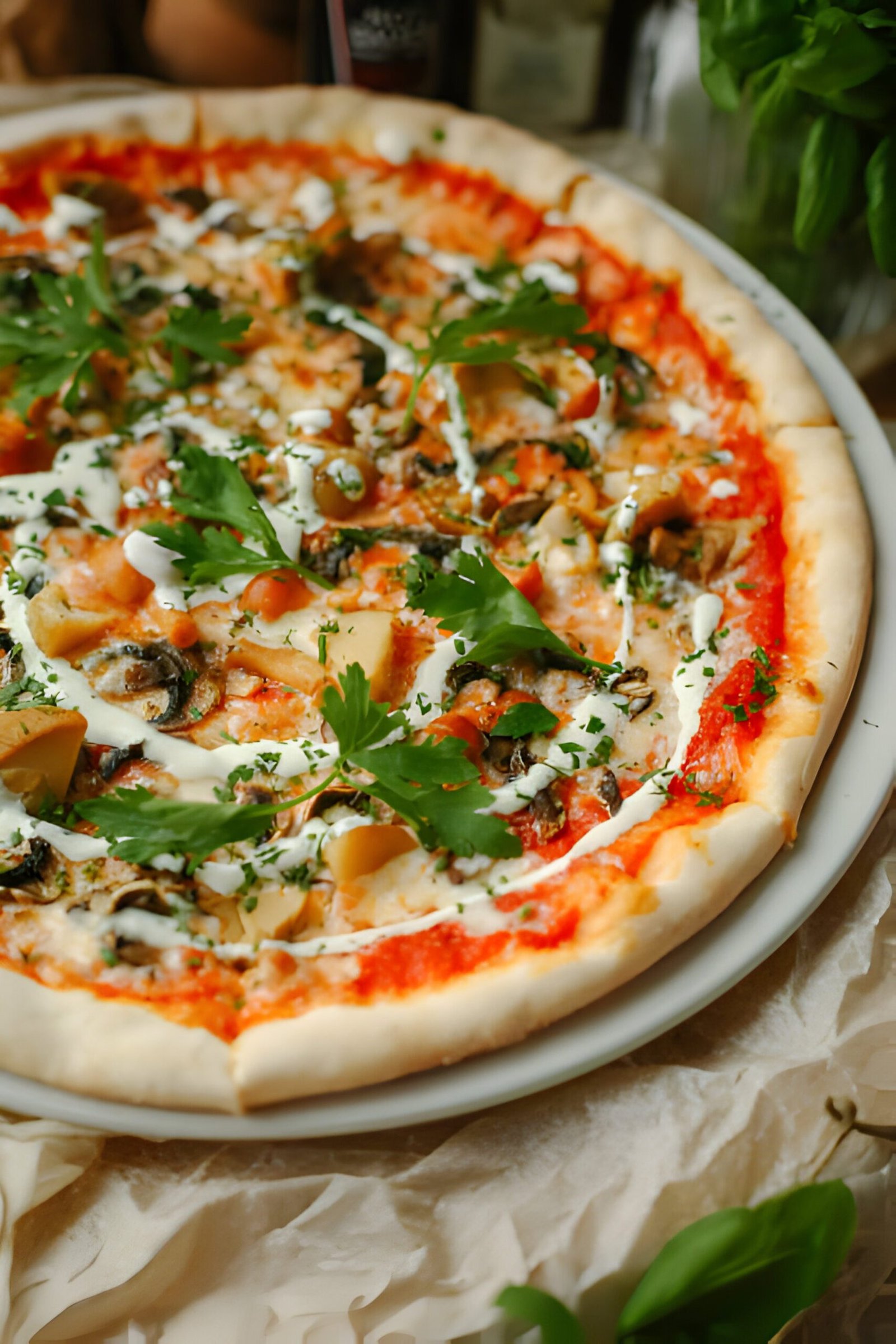 Chicken Crust Margherita Pizza